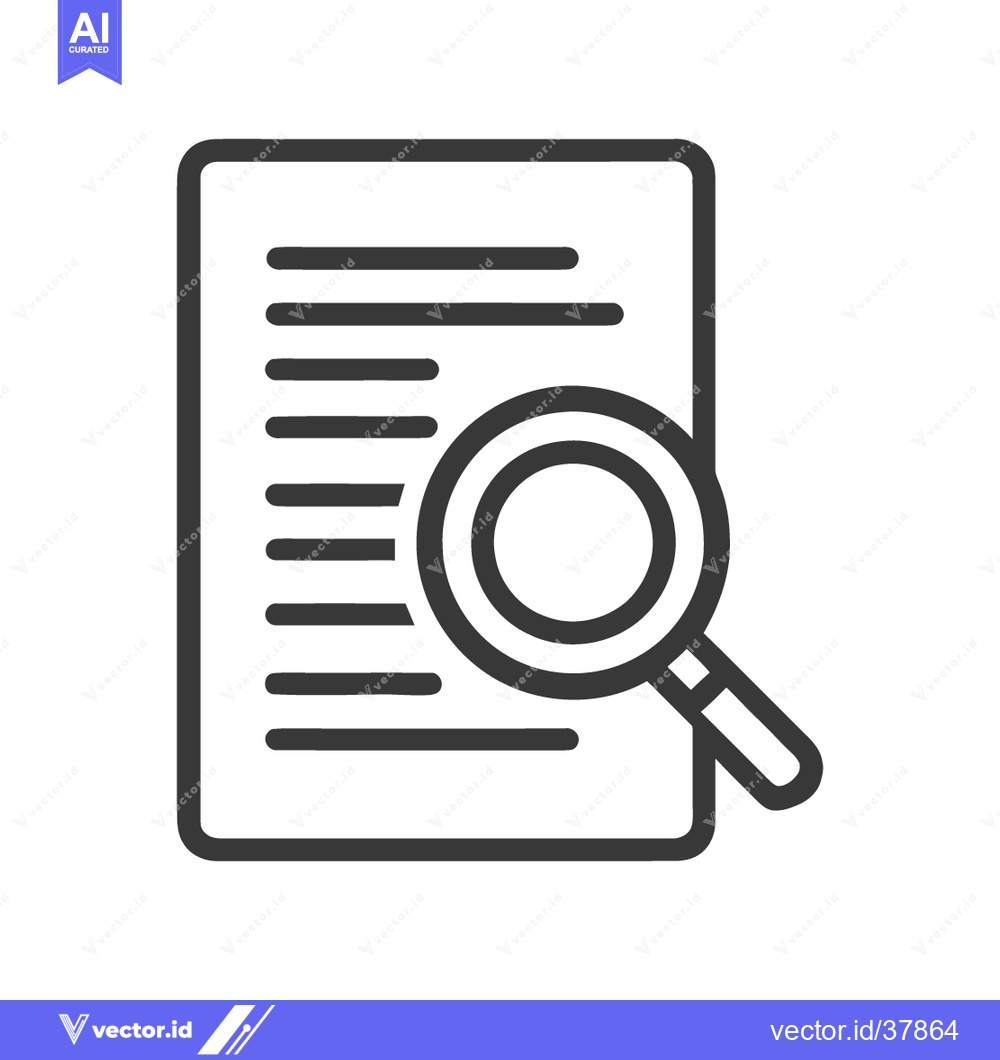 Premium Vector dari Document Analysis: Magnifying Glass on Text Icon