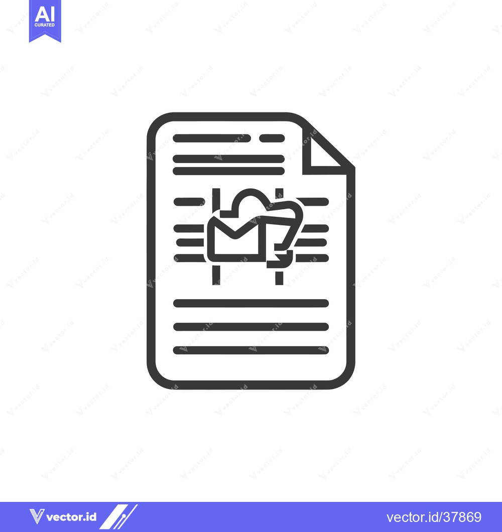Premium Vector dari Document with a Mail Icon Inside