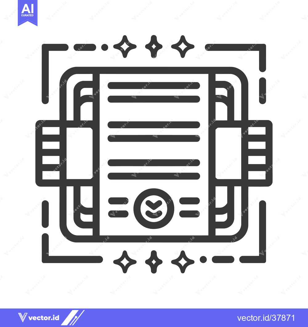 Premium Vector dari Document With Arrow Down Inside Circle and Frame