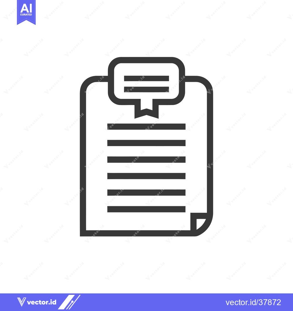 Premium Vector dari Document with Bookmark Icon Outline