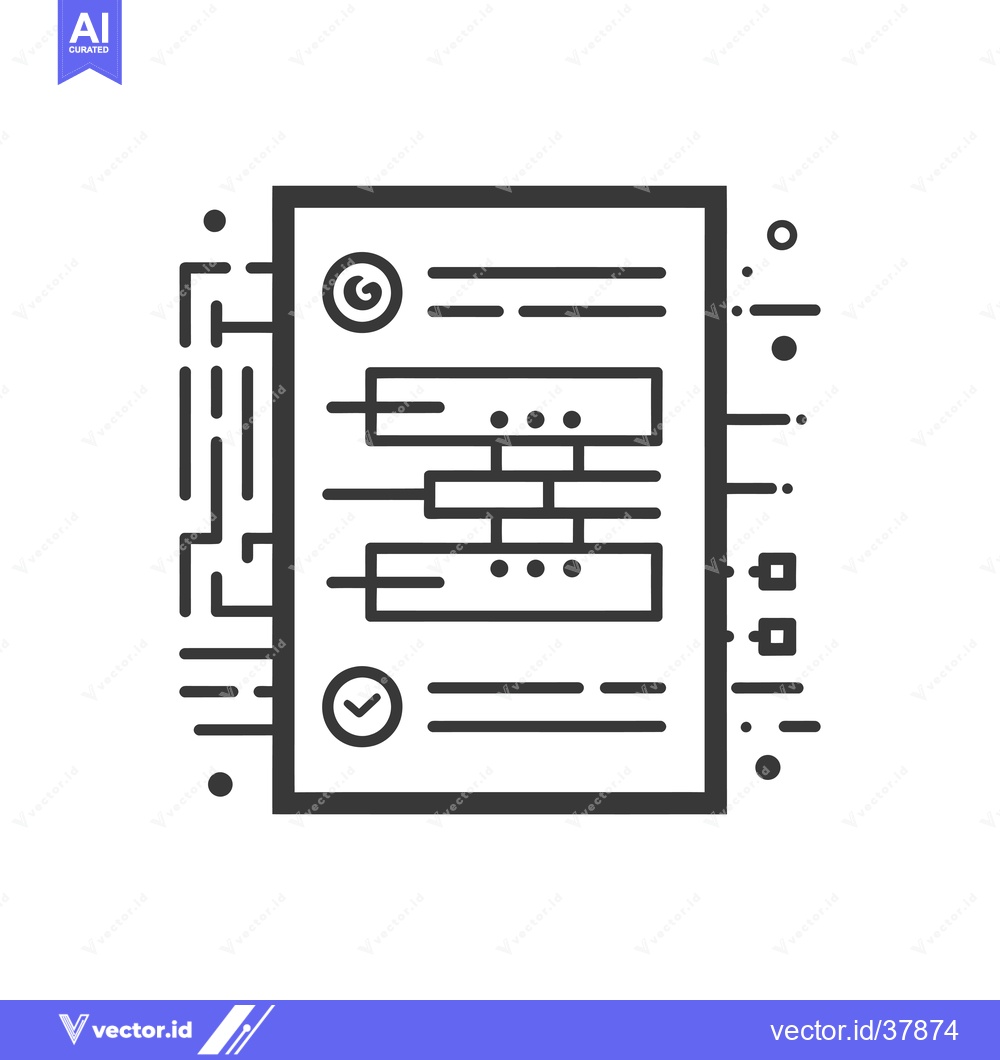 Premium Vector dari Document with Checkmark and Circular Icon