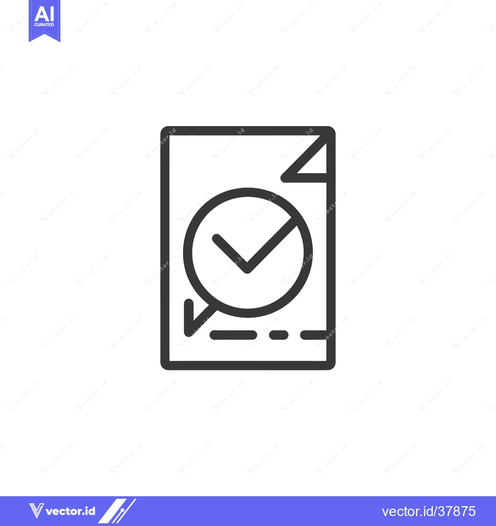 Premium Vector dari Document with Checkmark Icon Inside a Circle
