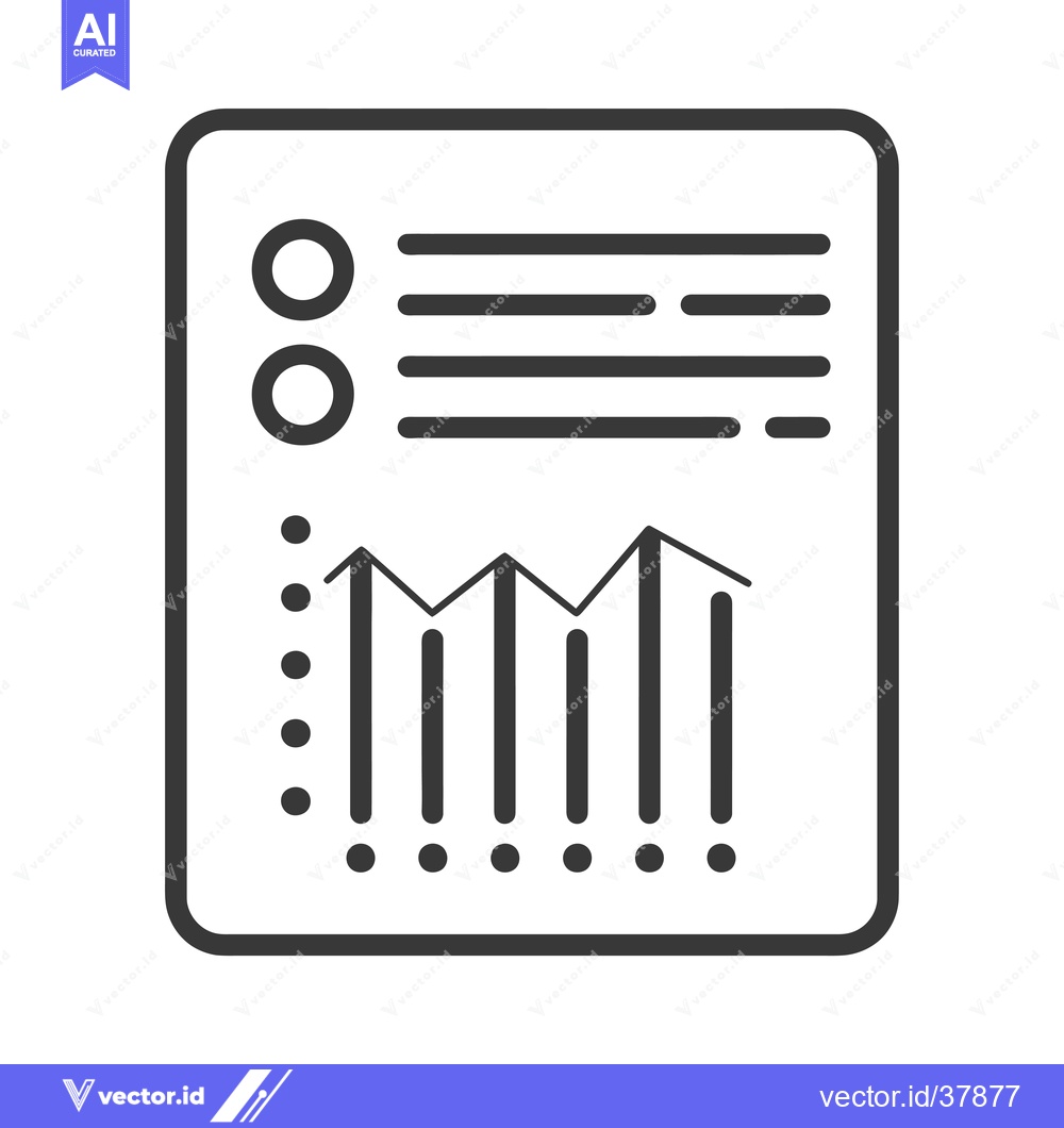 Premium Vector dari Document with Line Graph and Checkboxes