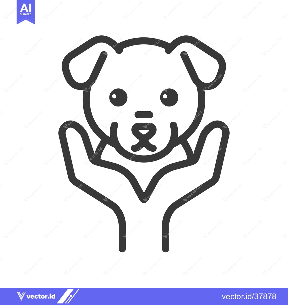 Premium Vector dari Dog Head Held by Two Hands