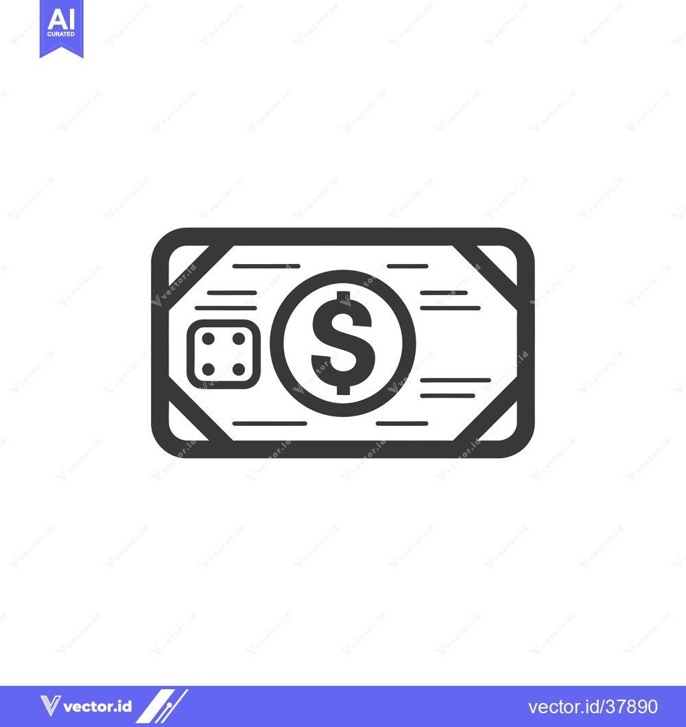 Premium Vector dari Dollar bill with a dice icon in the corner