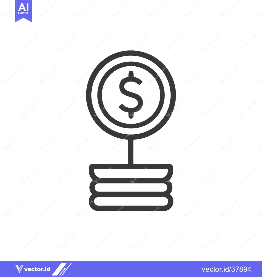 Premium Vector dari Dollar Coin on a Stack of Coins