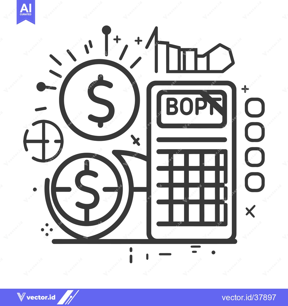 Premium Vector dari Dollar Coins Surrounding Calculator with Financial Growth and Calculat