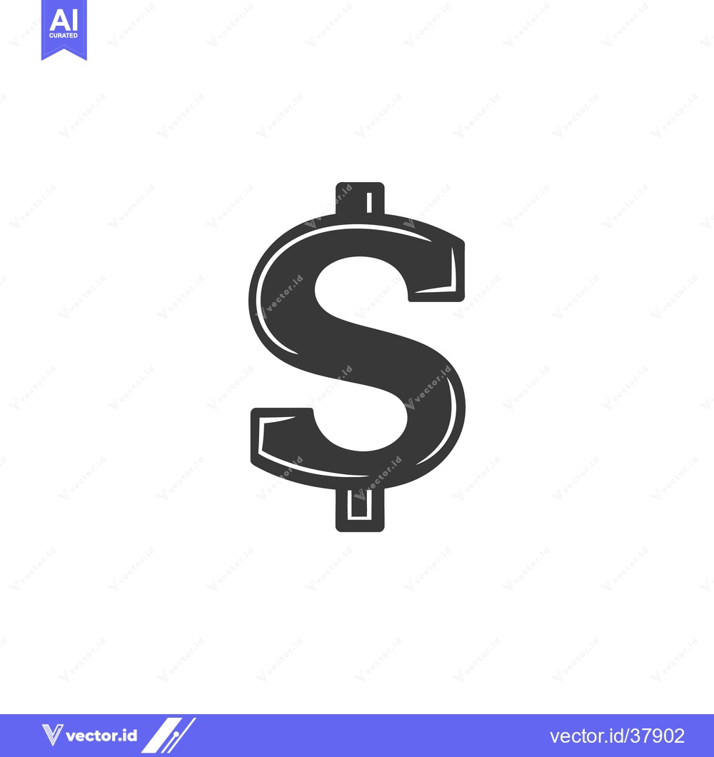 Premium Vector dari The outlined graphic image of a dollar symbol in grayscale