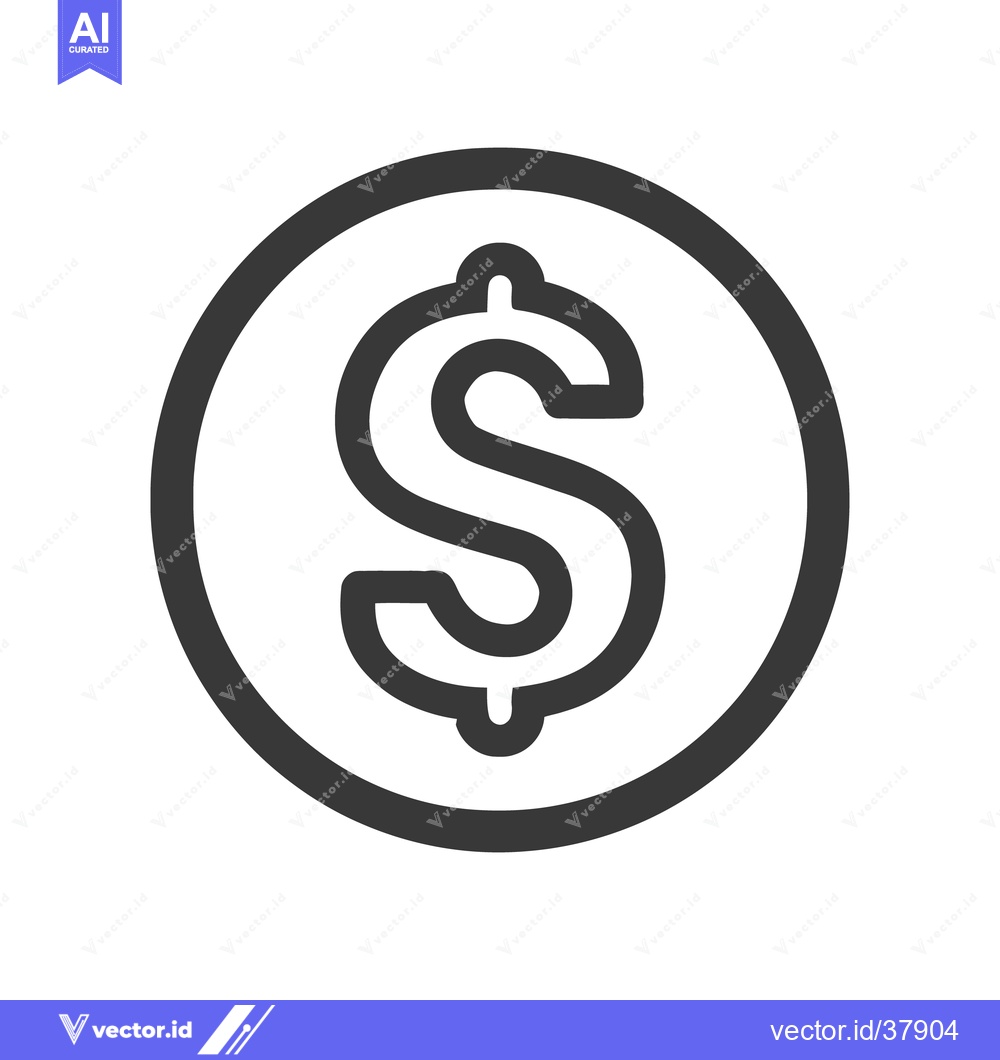 Premium Vector of A simple black and white illustration depicting a dollar symbol
