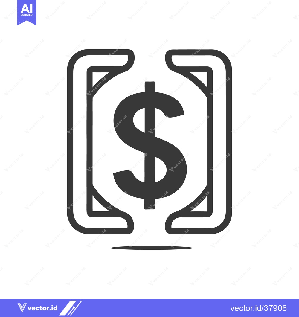 Premium Vector of A simple graphic depicting a dollar symbol within a square frame