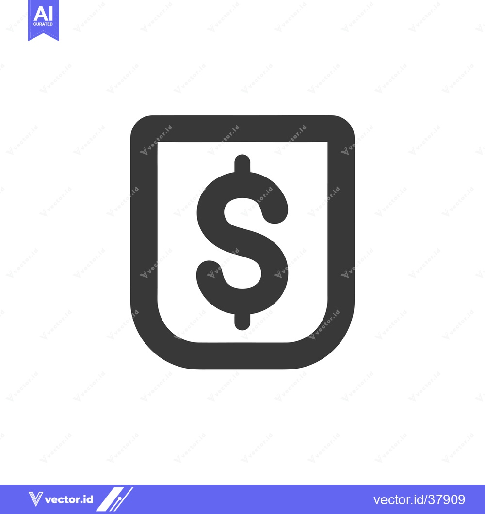 Premium Vector dari Dollar Sign Encased in a Rounded Rectangle