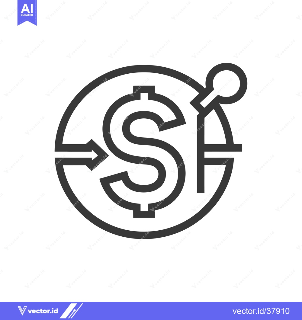 Premium Vector dari Dollar Sign Enclosed in a Circle with an Arrow Pointing Towards a Key
