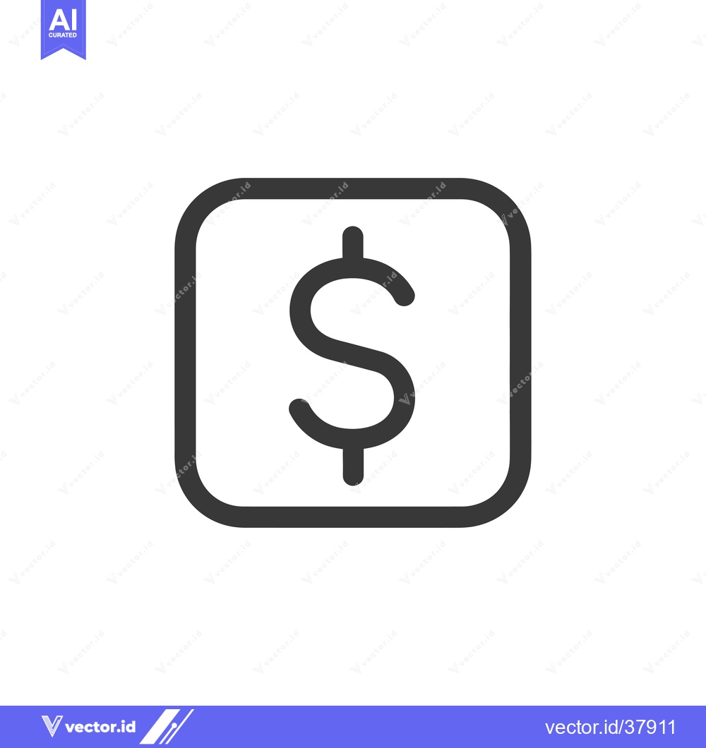 Premium Vector dari Dollar Sign Enclosed in a Square