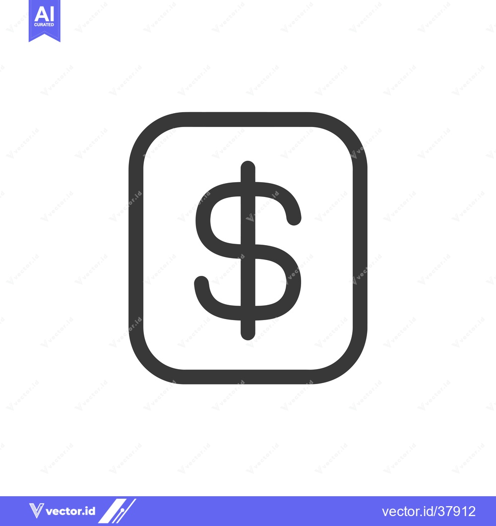 Premium Vector dari Dollar Sign Enclosed in a Square