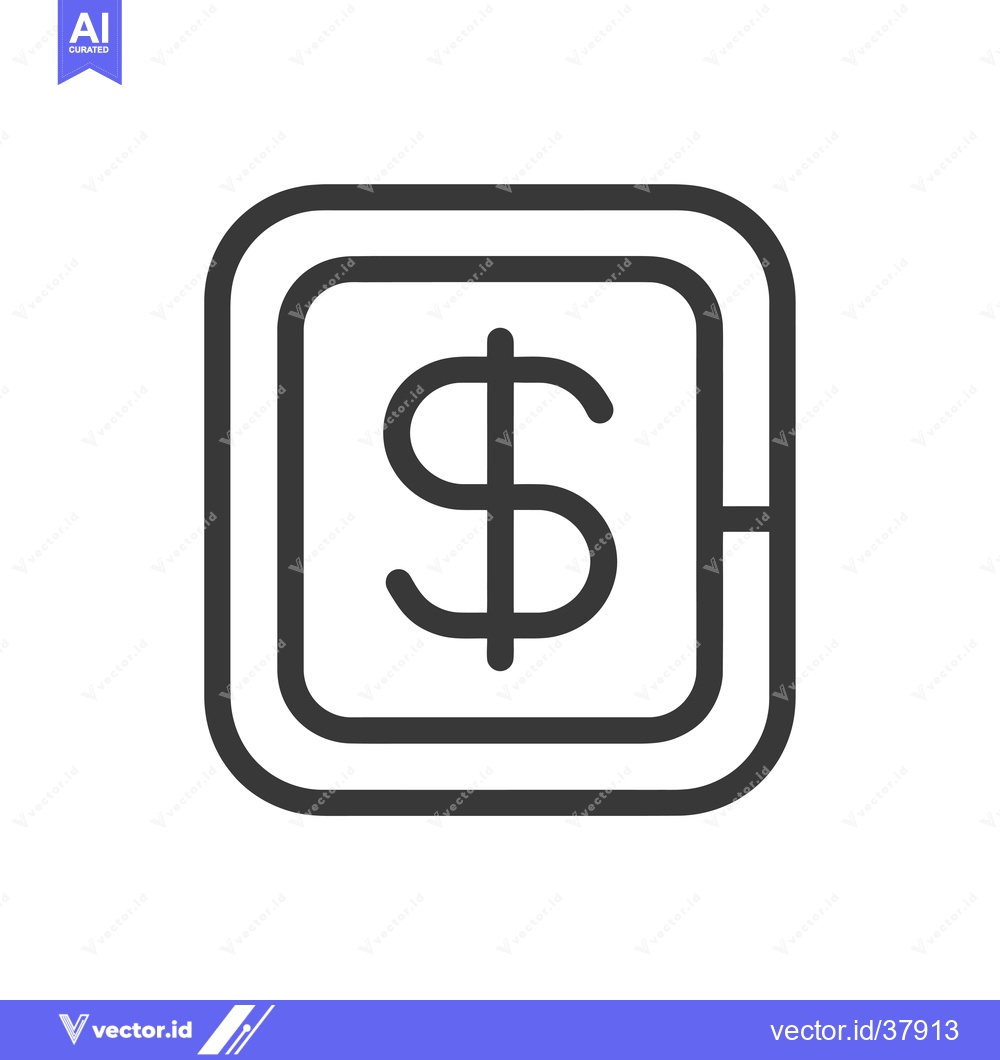 Premium Vector dari Dollar Sign Enclosed in a Square with Rounded Corners