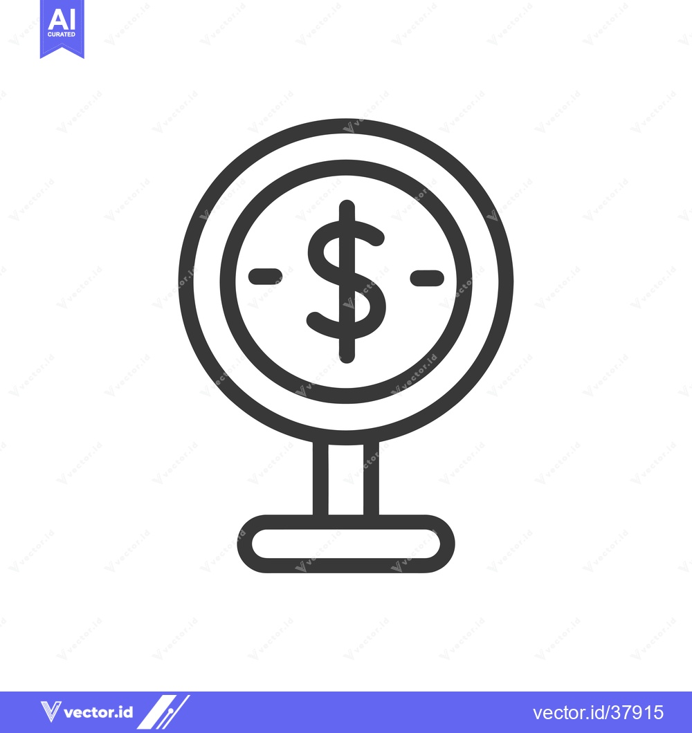 Premium Vector dari Dollar Sign in a Circle on a Stand