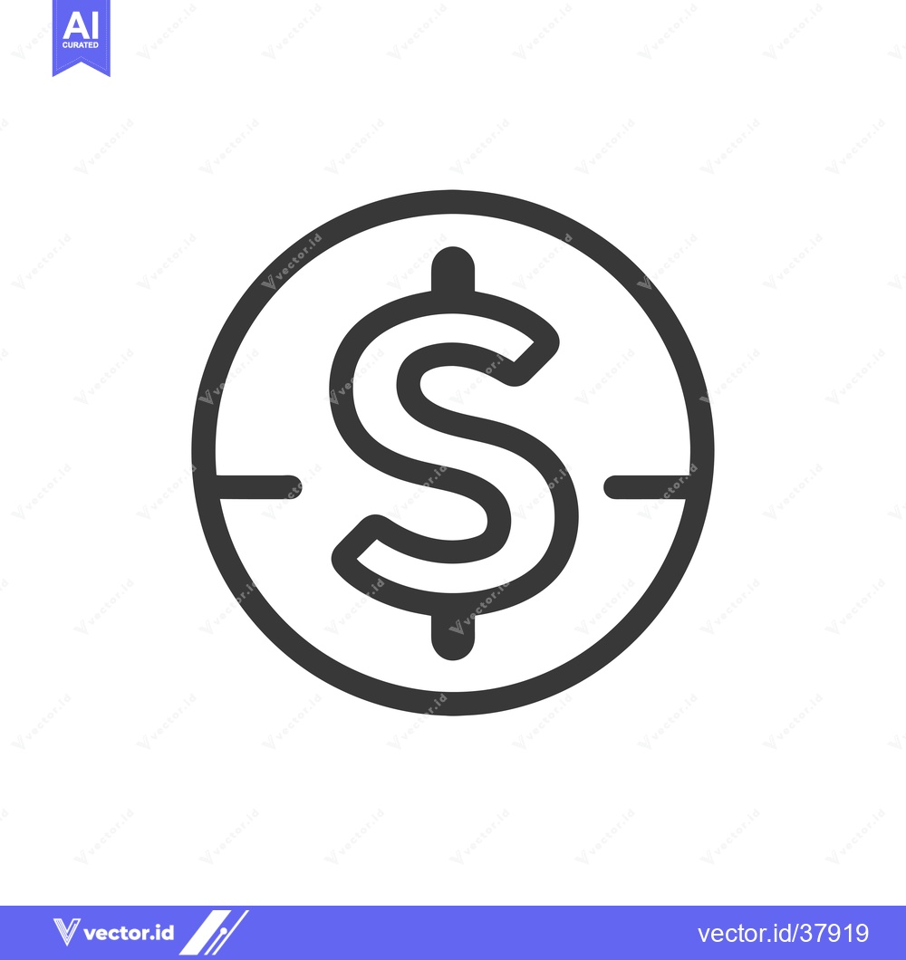 Premium Vector dari Dollar Sign Inside a Circle With Crosshairs