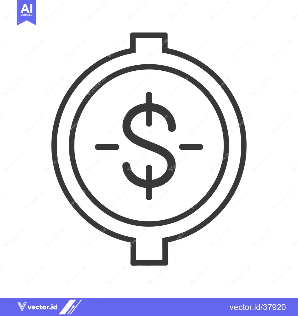 Premium Vector dari Dollar Sign Inside a Circle With Target Lines