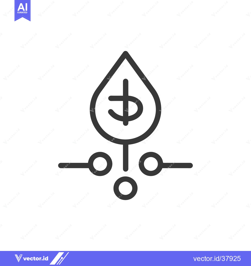 Premium Vector of Dollar Sign Inside a Water Drop with Three Circles at the Bottom