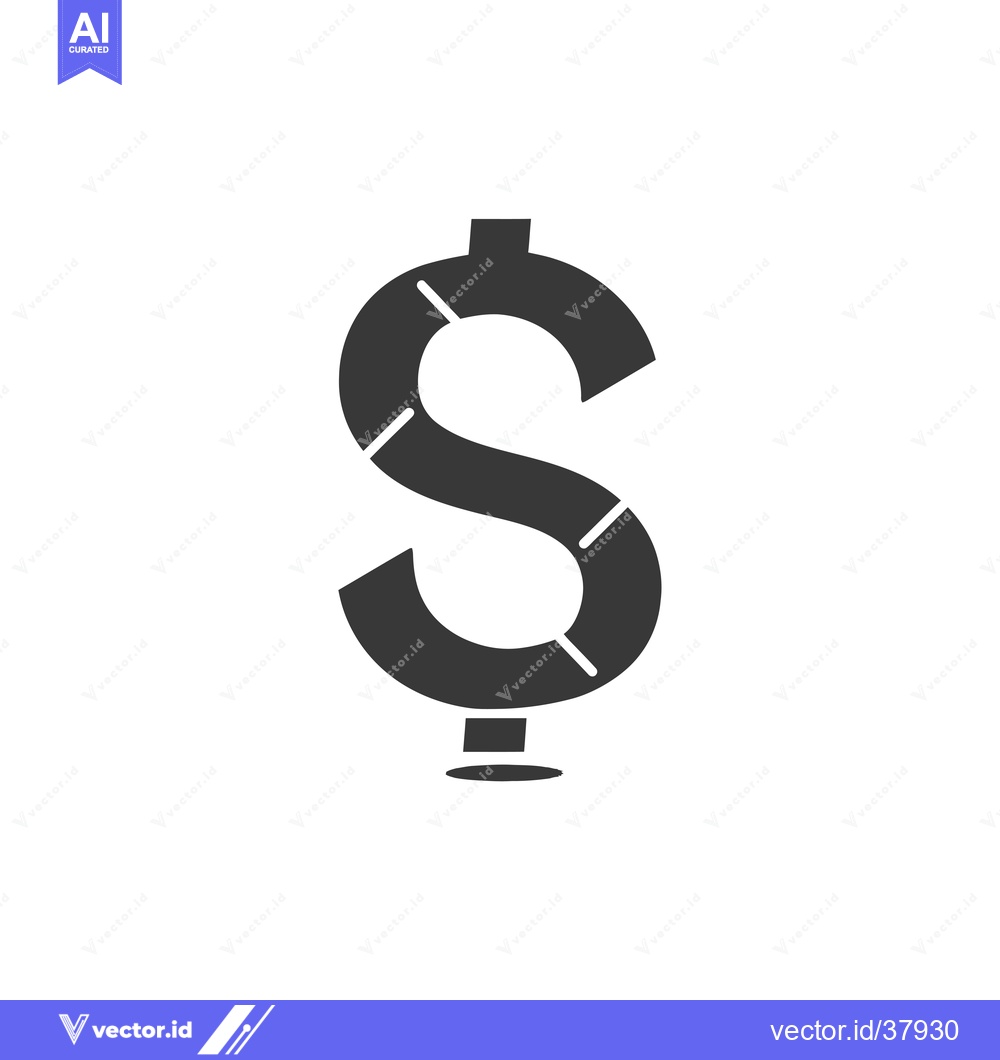 Premium Vector dari Dollar Sign with Pie Chart Segments