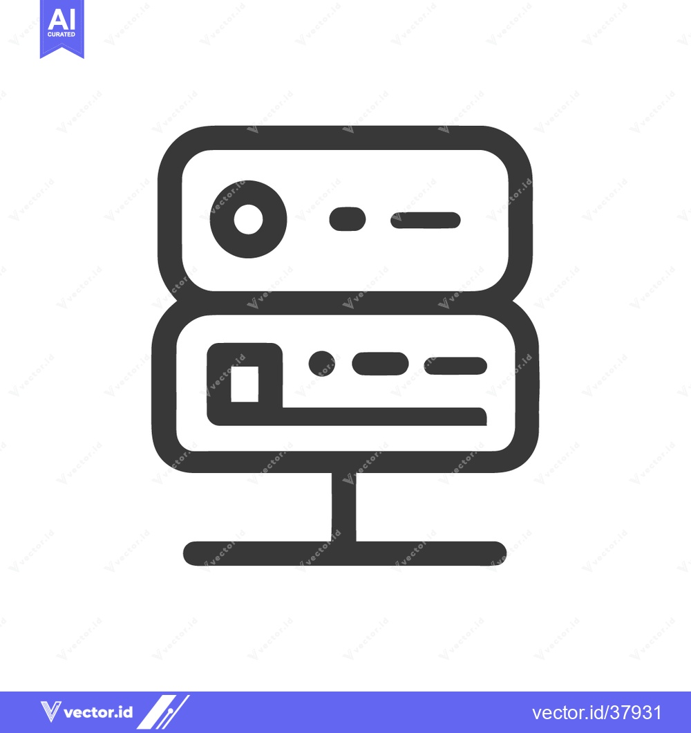 Premium Vector dari Server Rack Outline Icon: Data Storage, Network Infrastructure, and Co