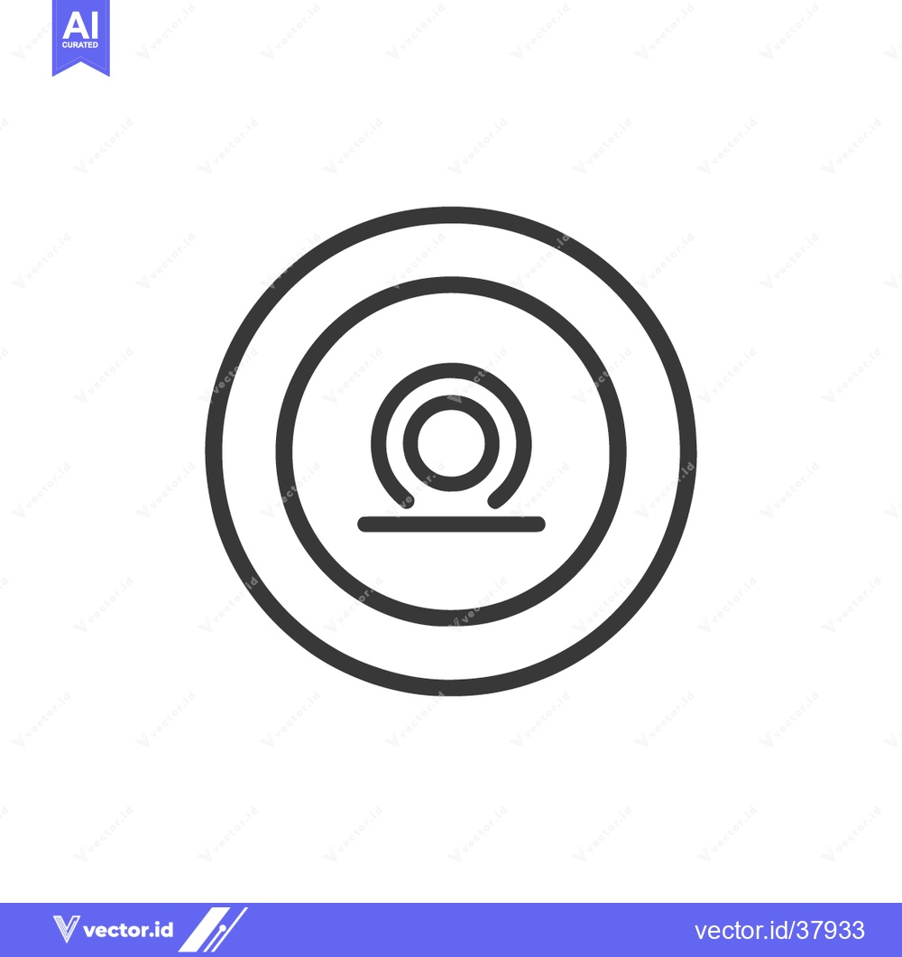 Premium Vector dari Minimalist Line Art: Webcam Icon with Circular Design and Base