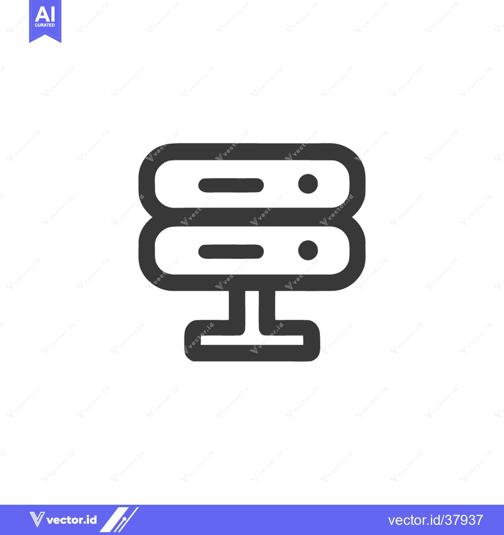 Premium Vector dari Minimalist Server Icon: Data Storage, Network Connection, and Technolo