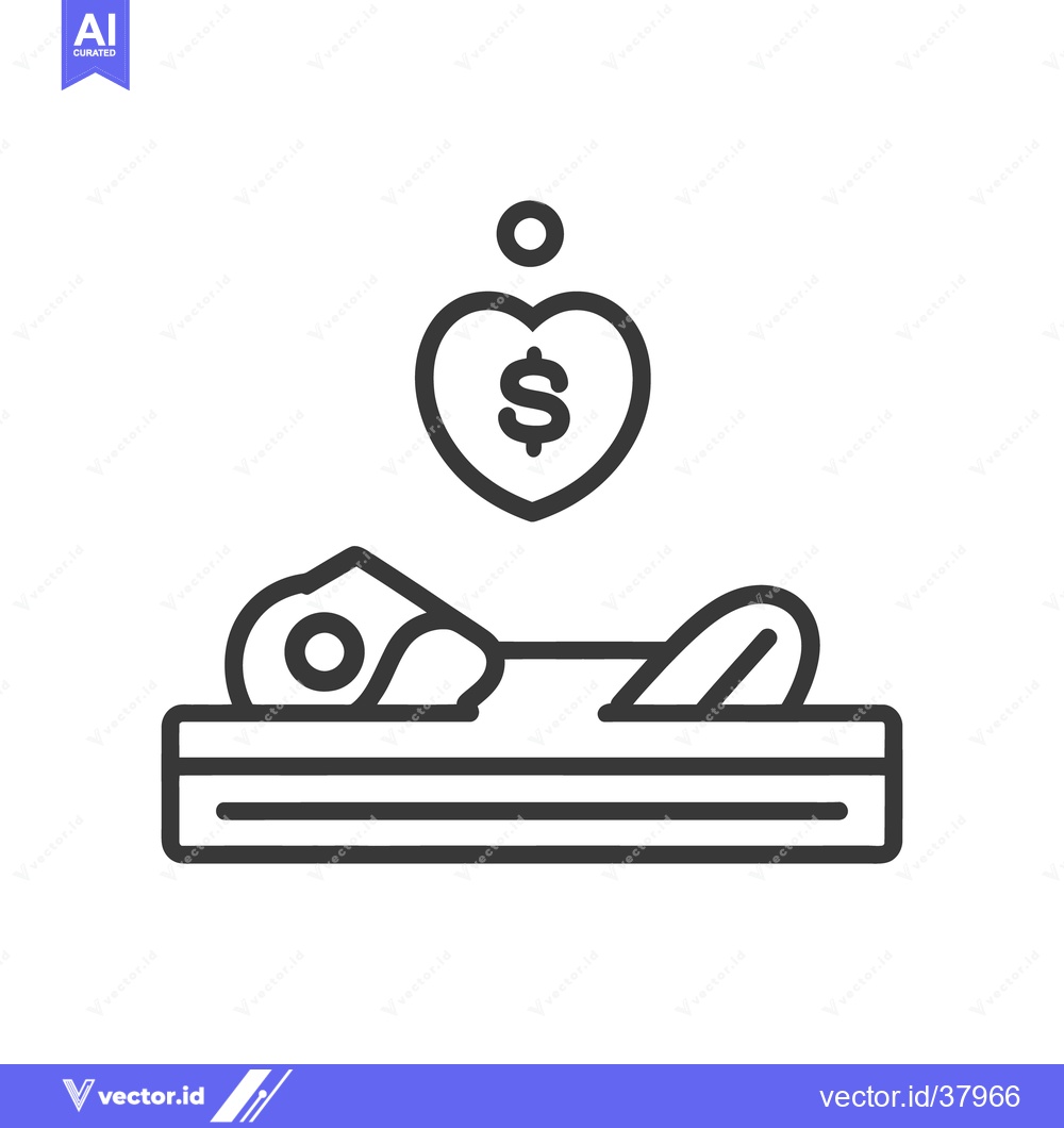 Premium Vector dari A heart with money icon floats above a resting place