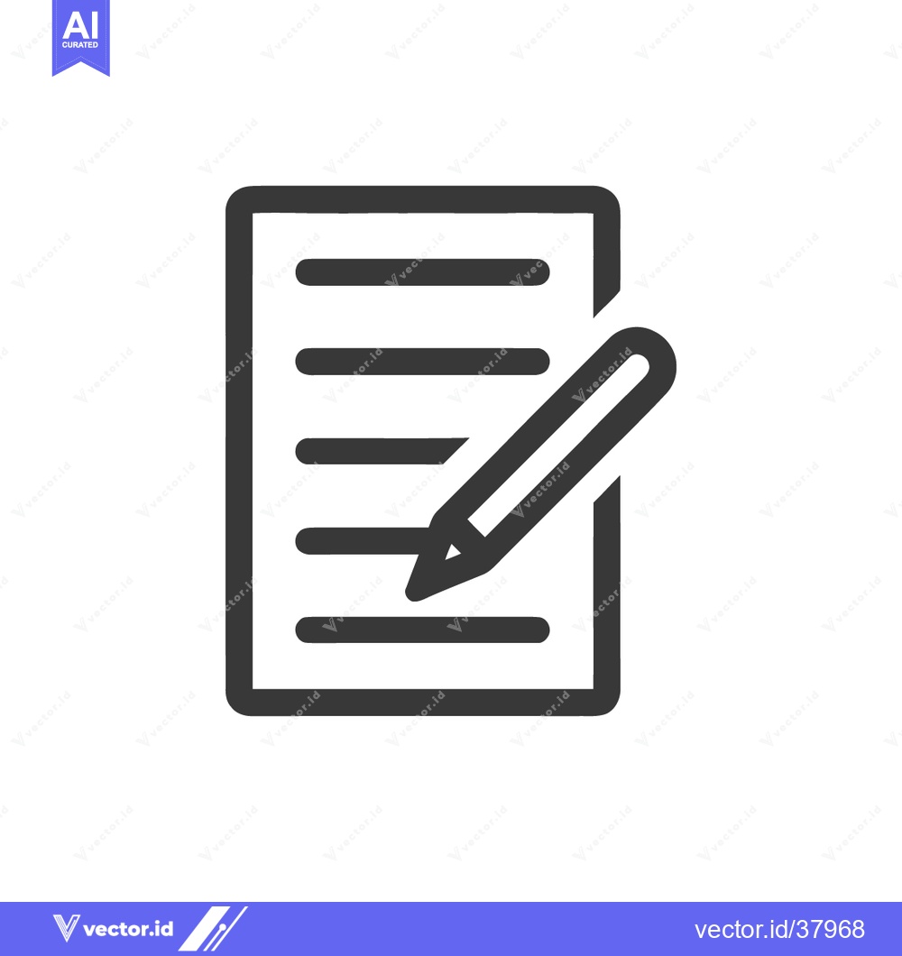Premium Vector dari Minimalist Icon of Document with Pencil for Writing or Editing