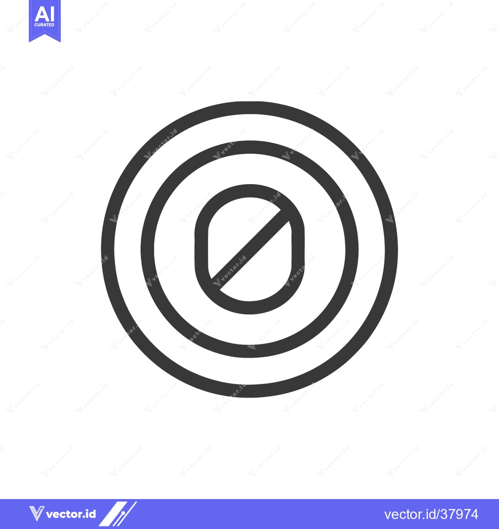 Premium Vector of Restricted Access: Concentric Circles with a Forbidden Symbol