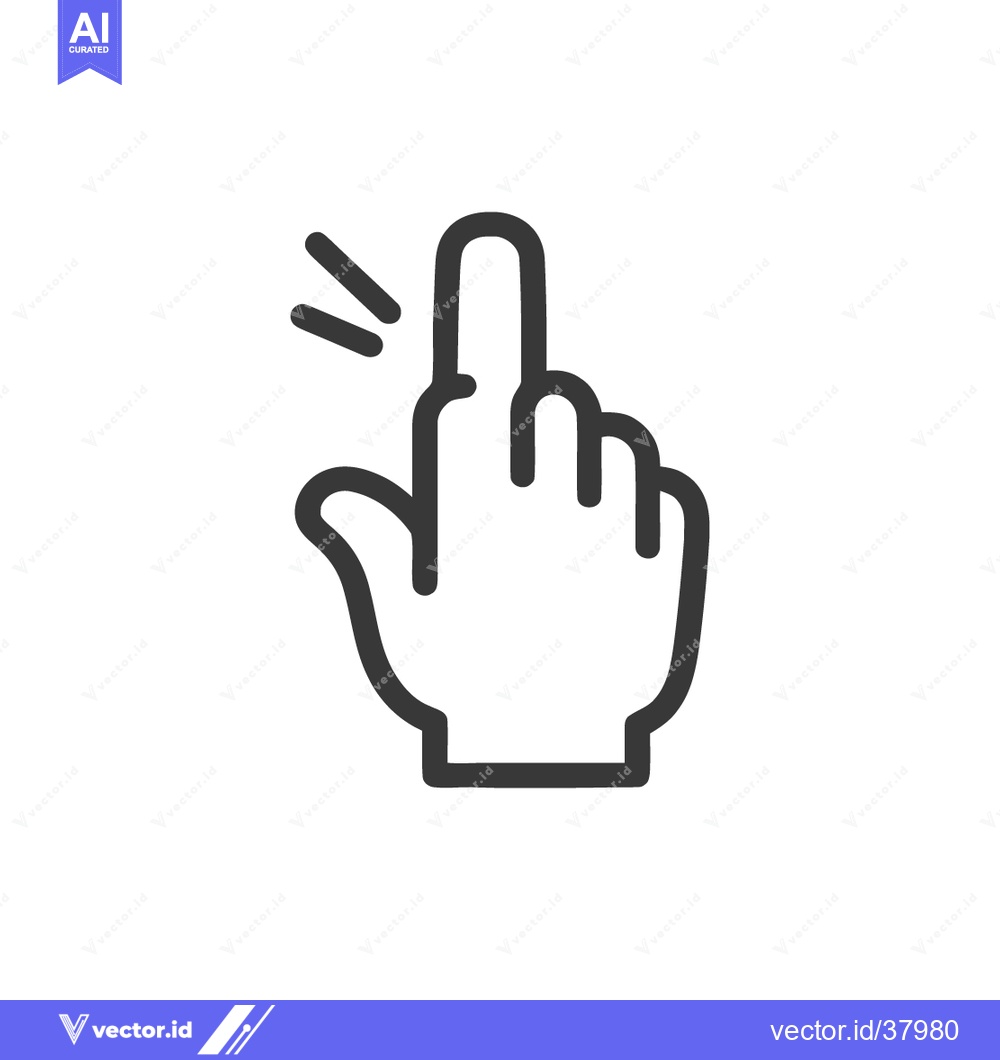 Premium Vector dari Finger Tap Icon: Minimalist Line Art for Digital Interaction