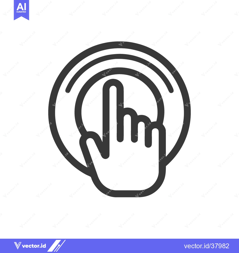 Premium Vector dari Finger Tap Icon: Bold Line Art for Digital Interface Design