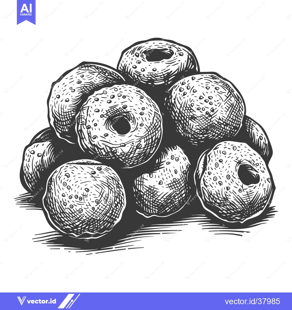 Premium Vector dari A Pile of Delicious Glazed Doughnuts Illustrated