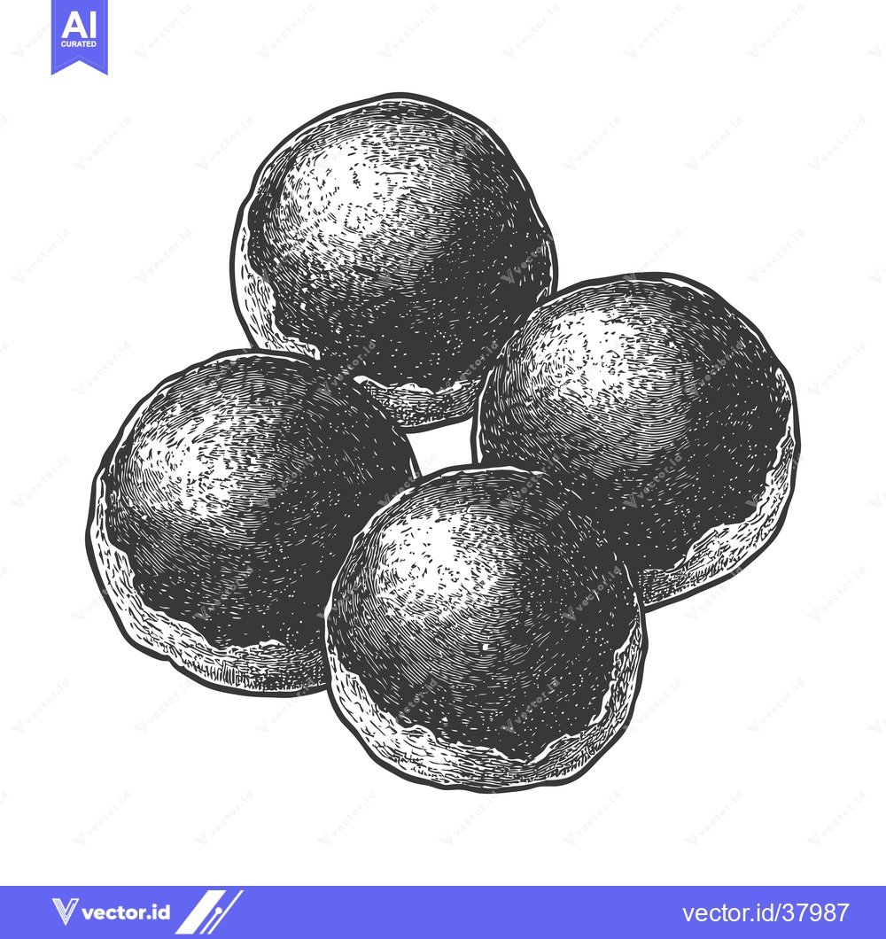 Premium Vector dari Four round baked goods arranged together