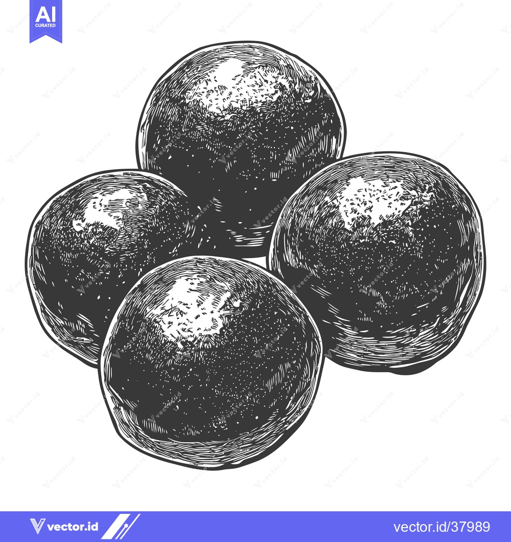 Premium Vector dari An illustration of four round dark fruits clustered together