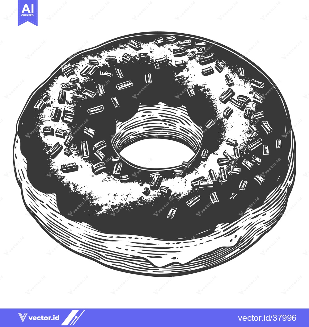 Premium Vector of A delicious dessert with sprinkles that is covered in icing