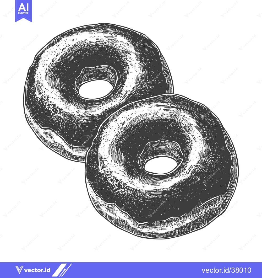 Premium Vector dari Two Glazed Donuts Delicious Sweet Treat