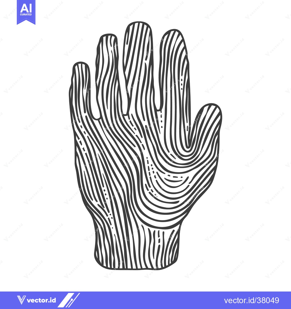 Premium Vector of Detailed monochrome illustration of a human hand raised upward