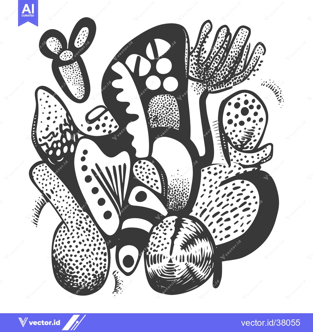 Premium Vector of An abstract illustration of various stylized shapes and elements