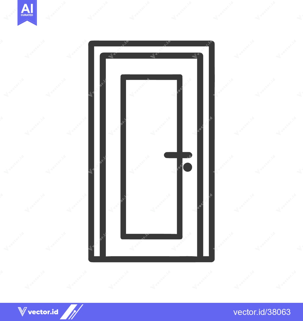 Premium Vector dari Minimalist Door Icon: Clean Line Art for Architectural Design Projects
