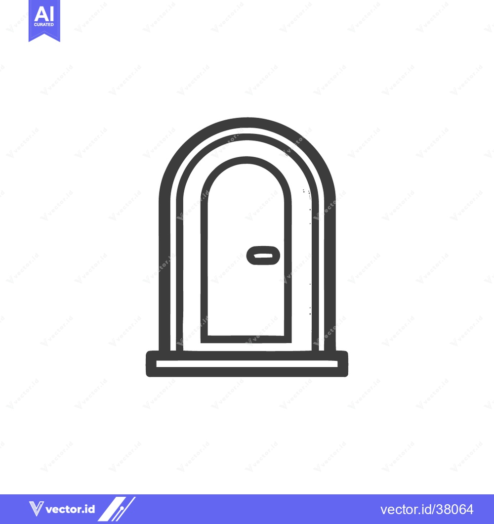 Premium Vector dari Minimalist Doorway Icon: Arched Entrance with Clean Lines and Simple D