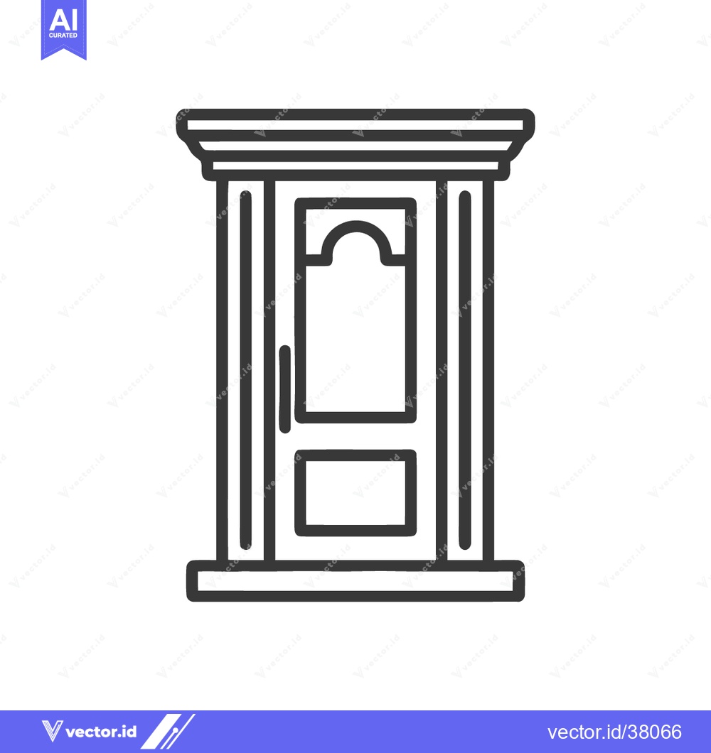 Premium Vector dari Elegant Doorway Outline: Classic Architectural Design with Intricate D