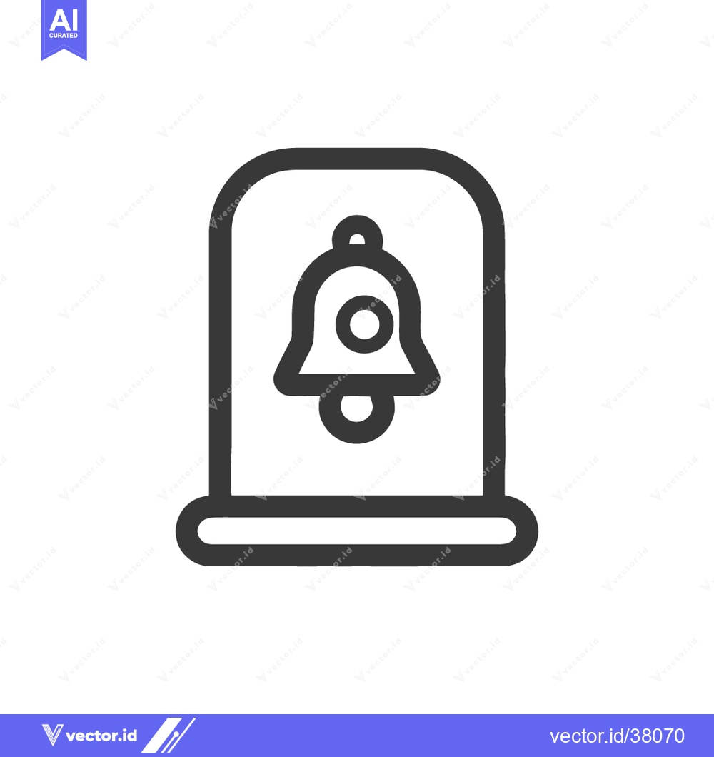 Premium Vector dari Minimalist Bell Icon: Notification Symbol in Dark Gray Outline
