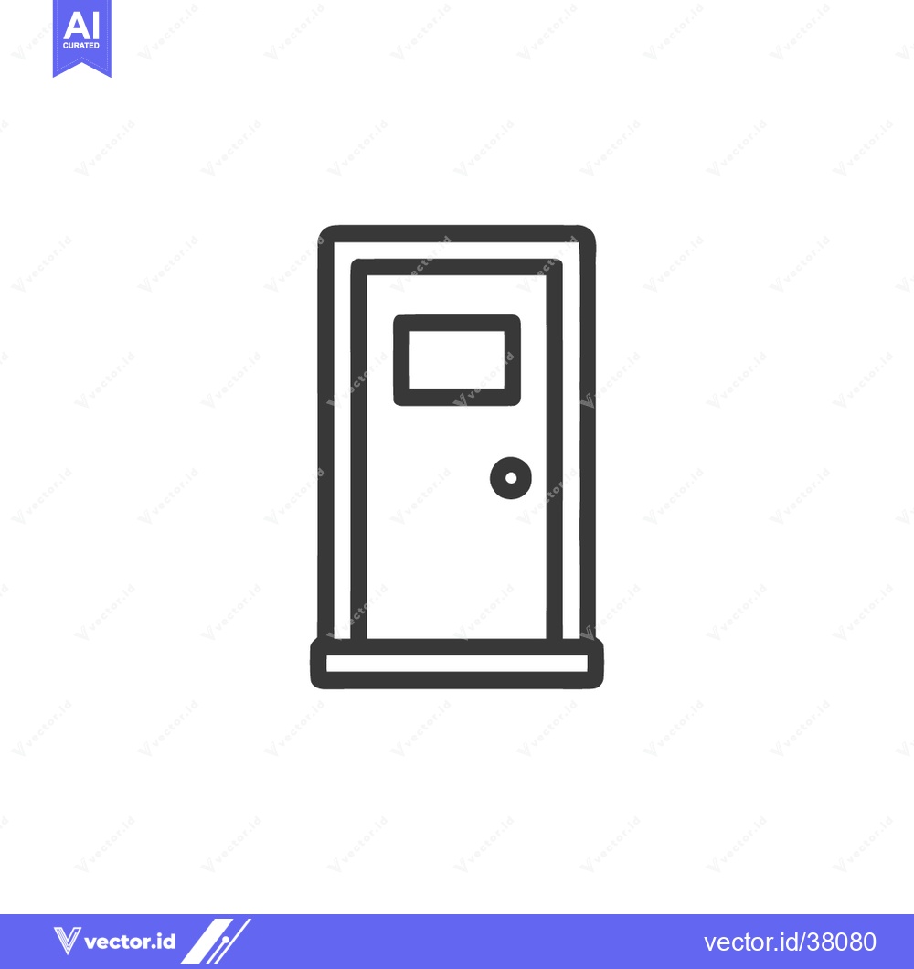 Premium Vector dari Minimalist Door Icon: Simple, Clean Line Art Illustration on White Bac