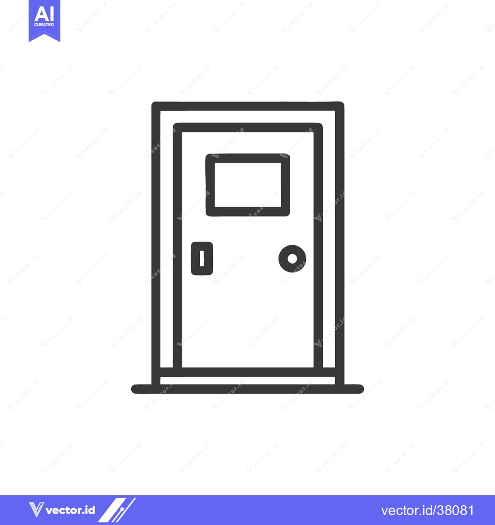 Premium Vector dari Minimalist Door Icon: Clean Line Art on White Background