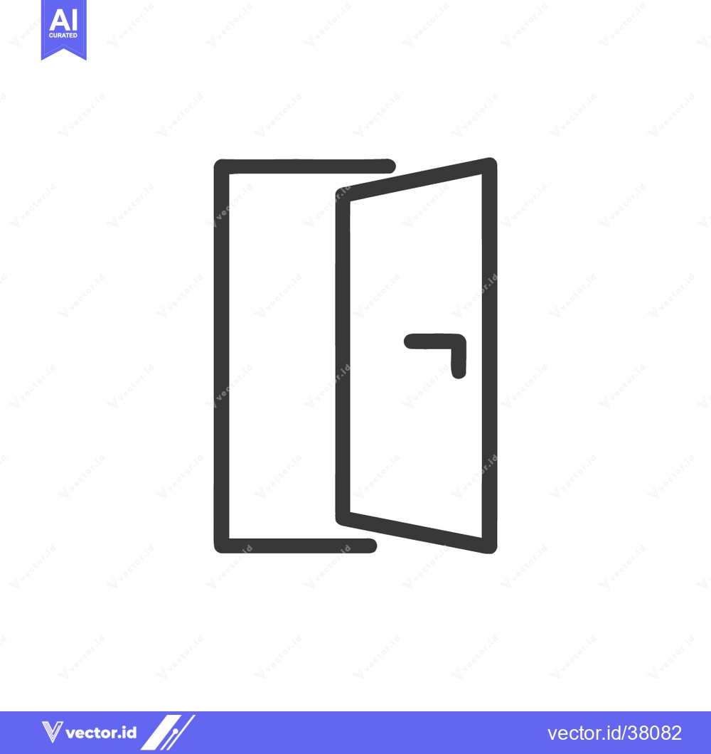 Premium Vector dari Minimalist Open Door Icon: Simple Line Art Symbol