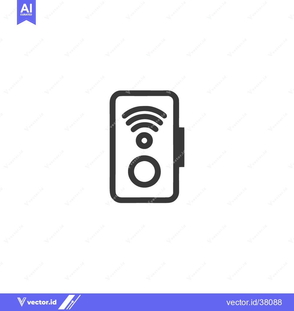 Premium Vector dari Minimalist Smart Home Device Icon: Wireless Connectivity and Automatio