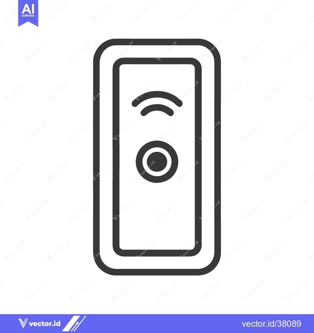 Premium Vector dari Minimalist Smart Home Control Panel Icon with Wireless Symbol
