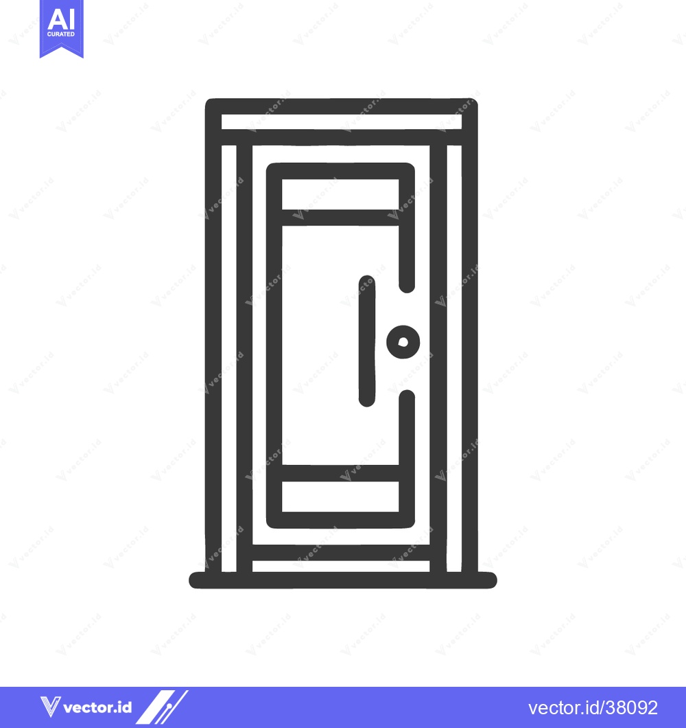 Premium Vector of Minimalist Door Icon: Clean Line Art Illustration on White Background
