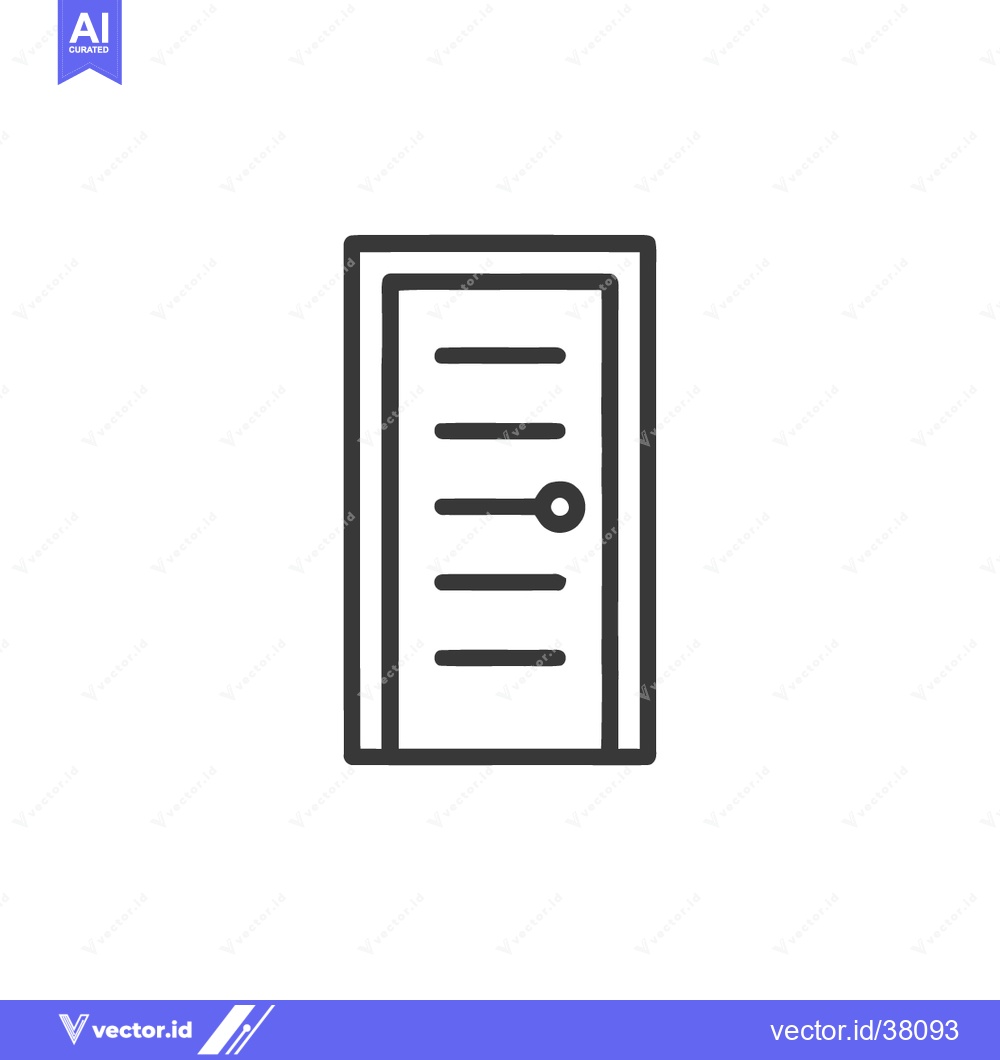 Premium Vector of Minimalist Door Icon: Simple Line Art Illustration on White Background